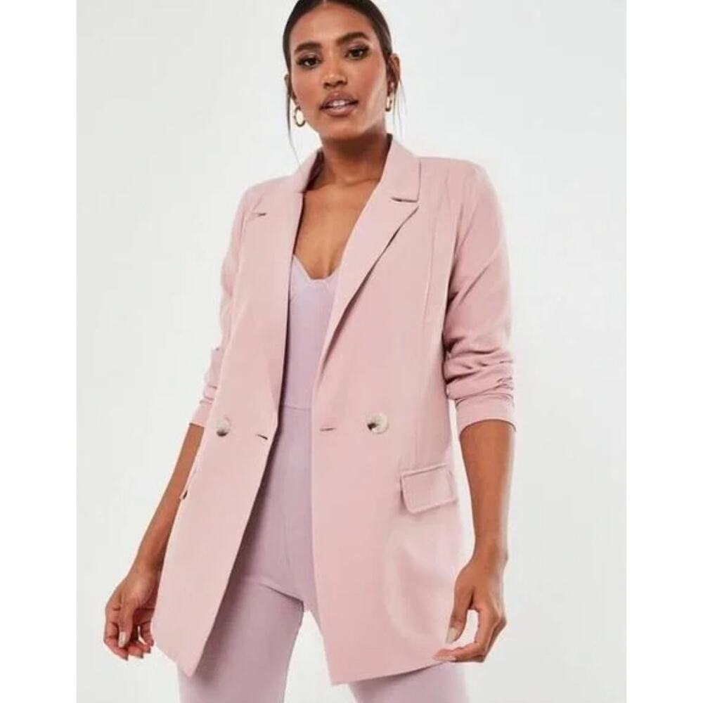 Missguided Women’s Oversized Longline Blazer Pink US 4